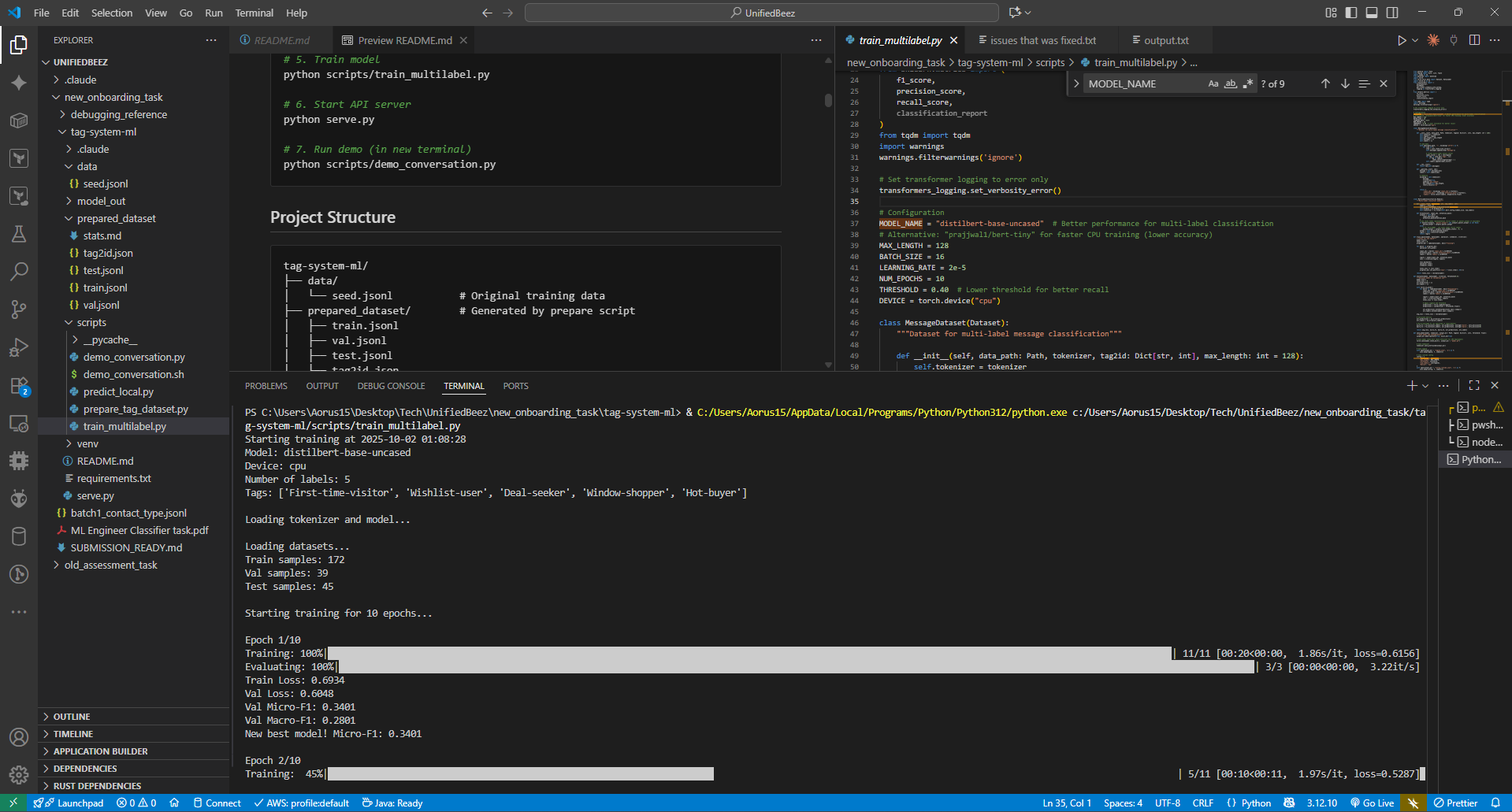 Training Start - Epochs 1-2