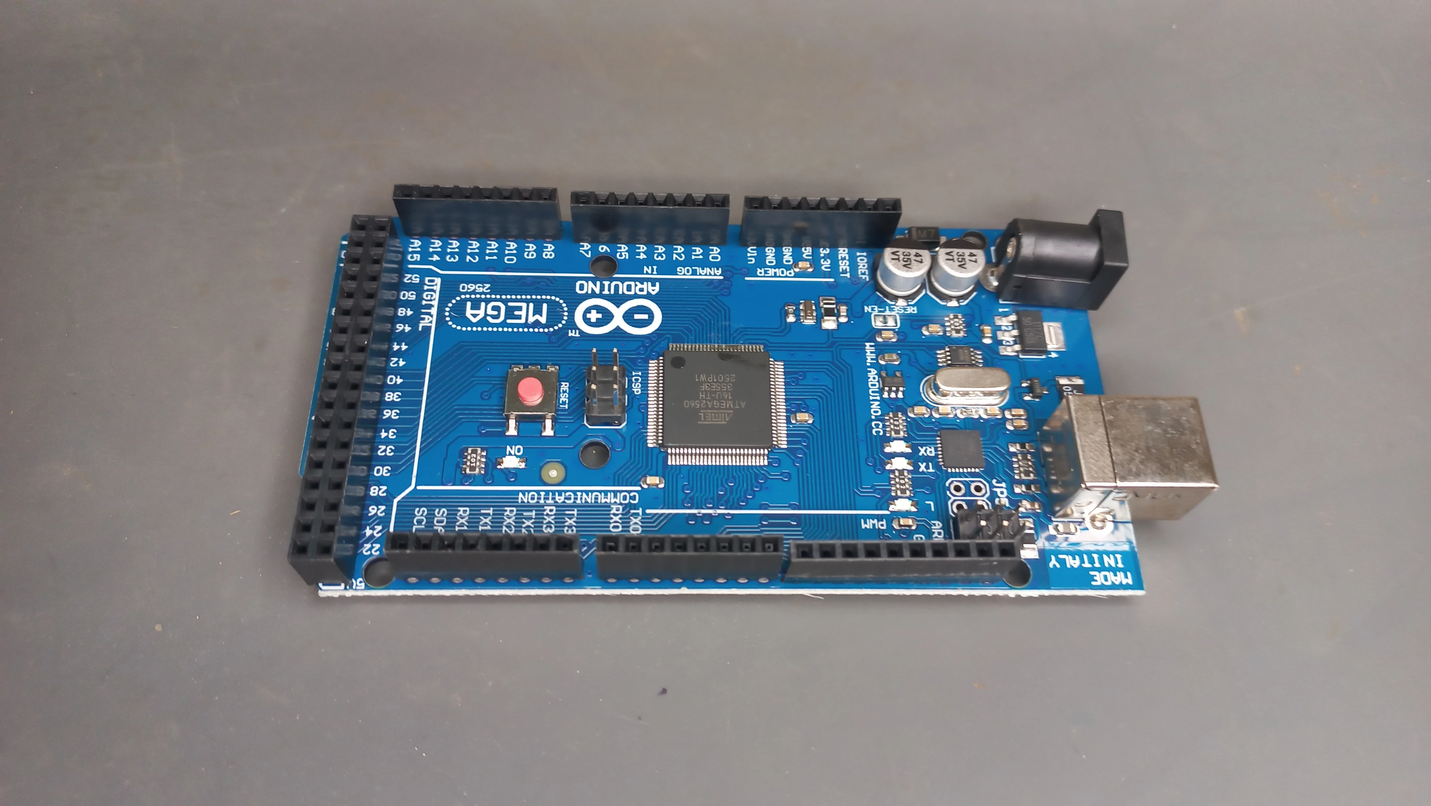 Arduino Mega 2560 microcontroller board close-up