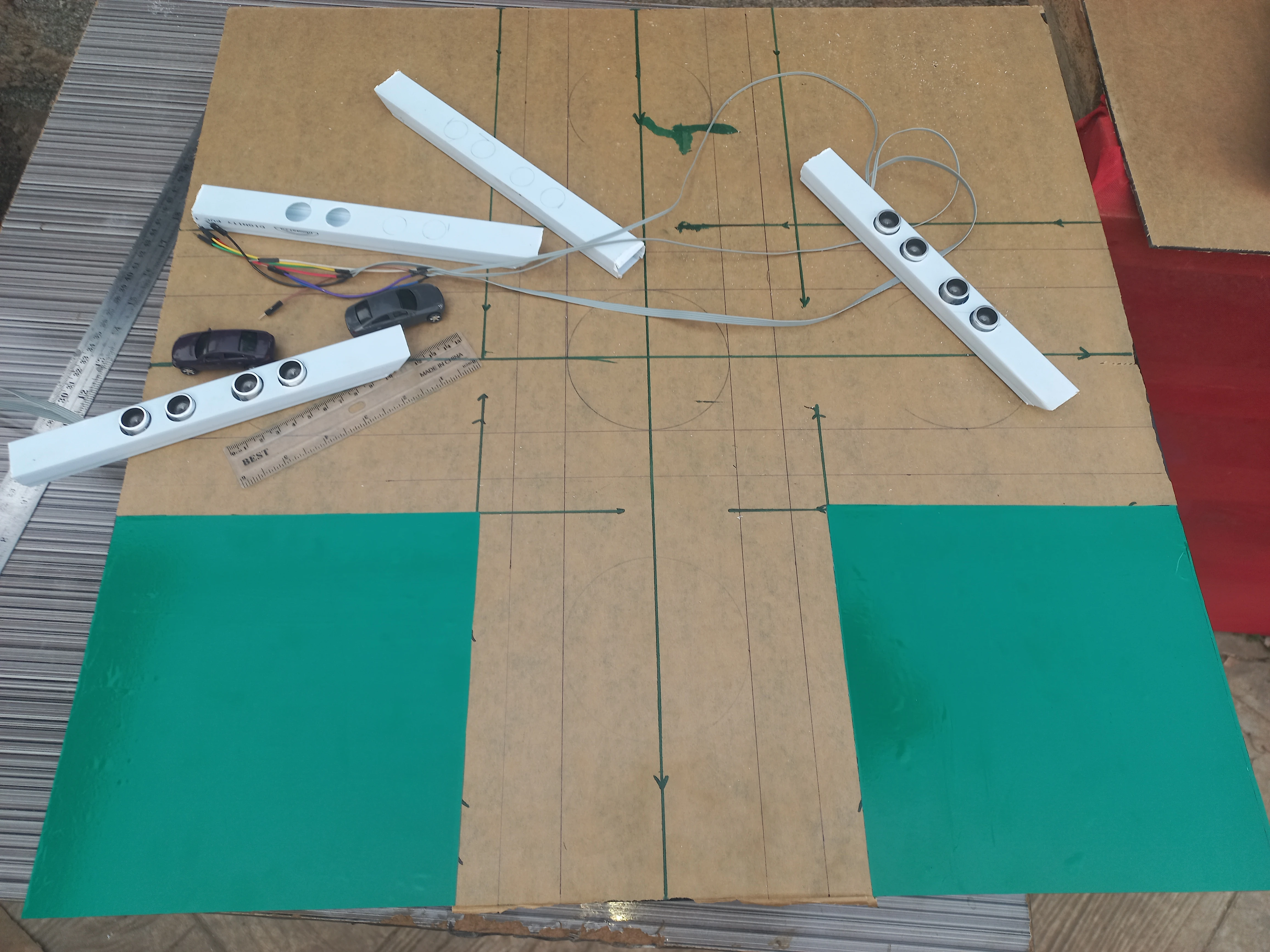 Green acrylic verge panels partially installed — angle 2