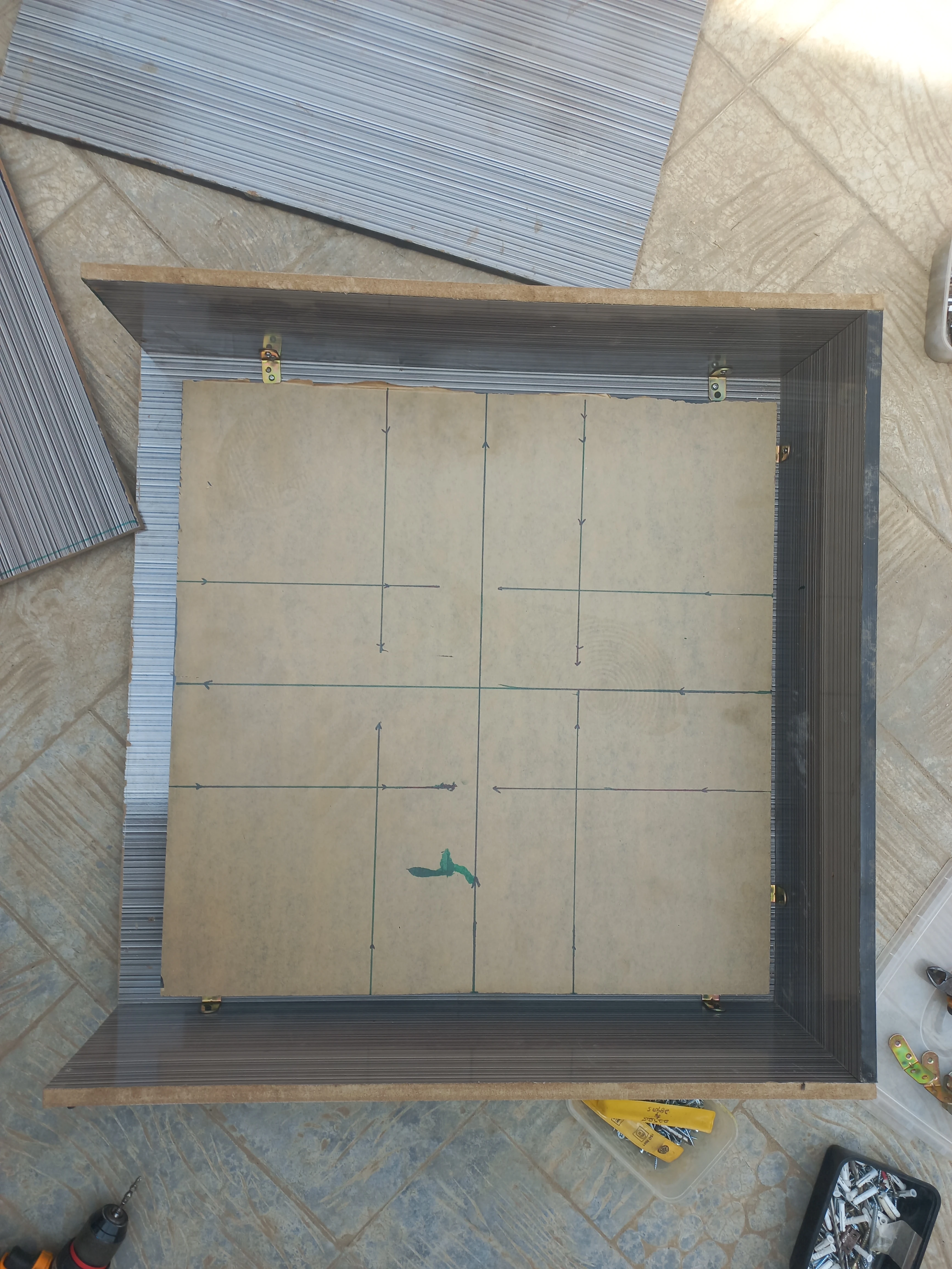 Detailed road grid and lane markings measured on MDF base