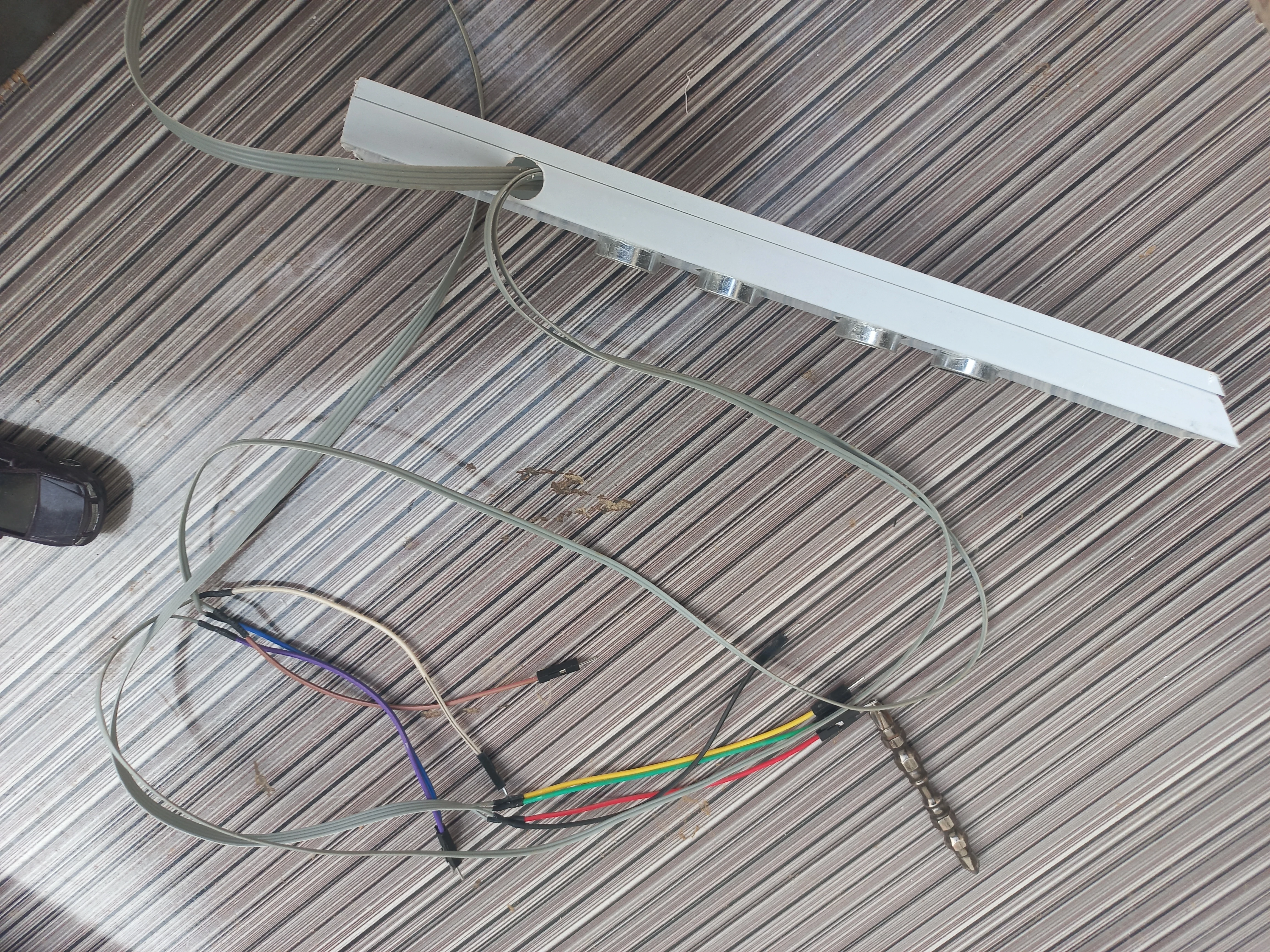 Completed dual-sensor bar ready for lane installation