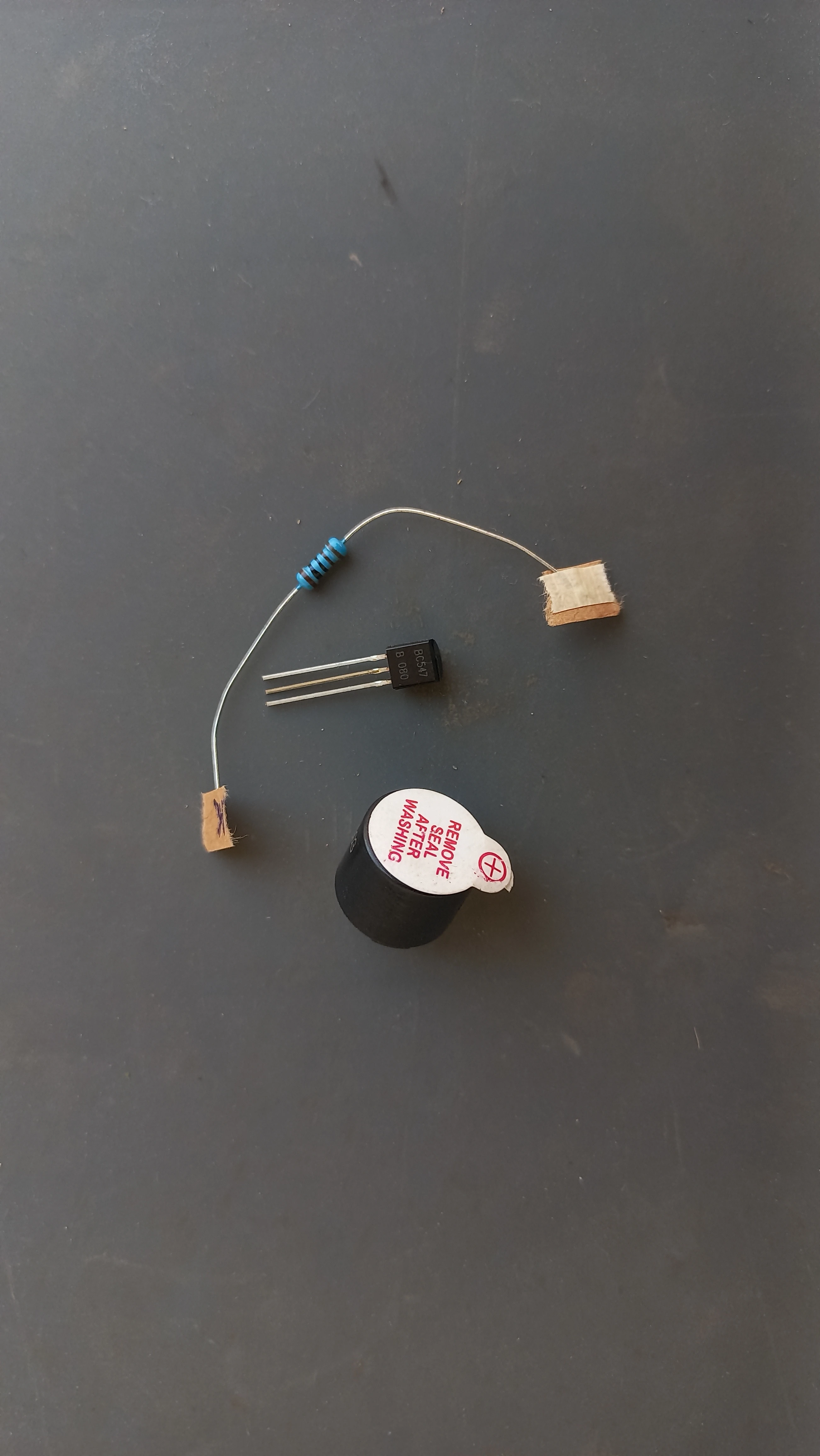 Active buzzer with BC547 transistor