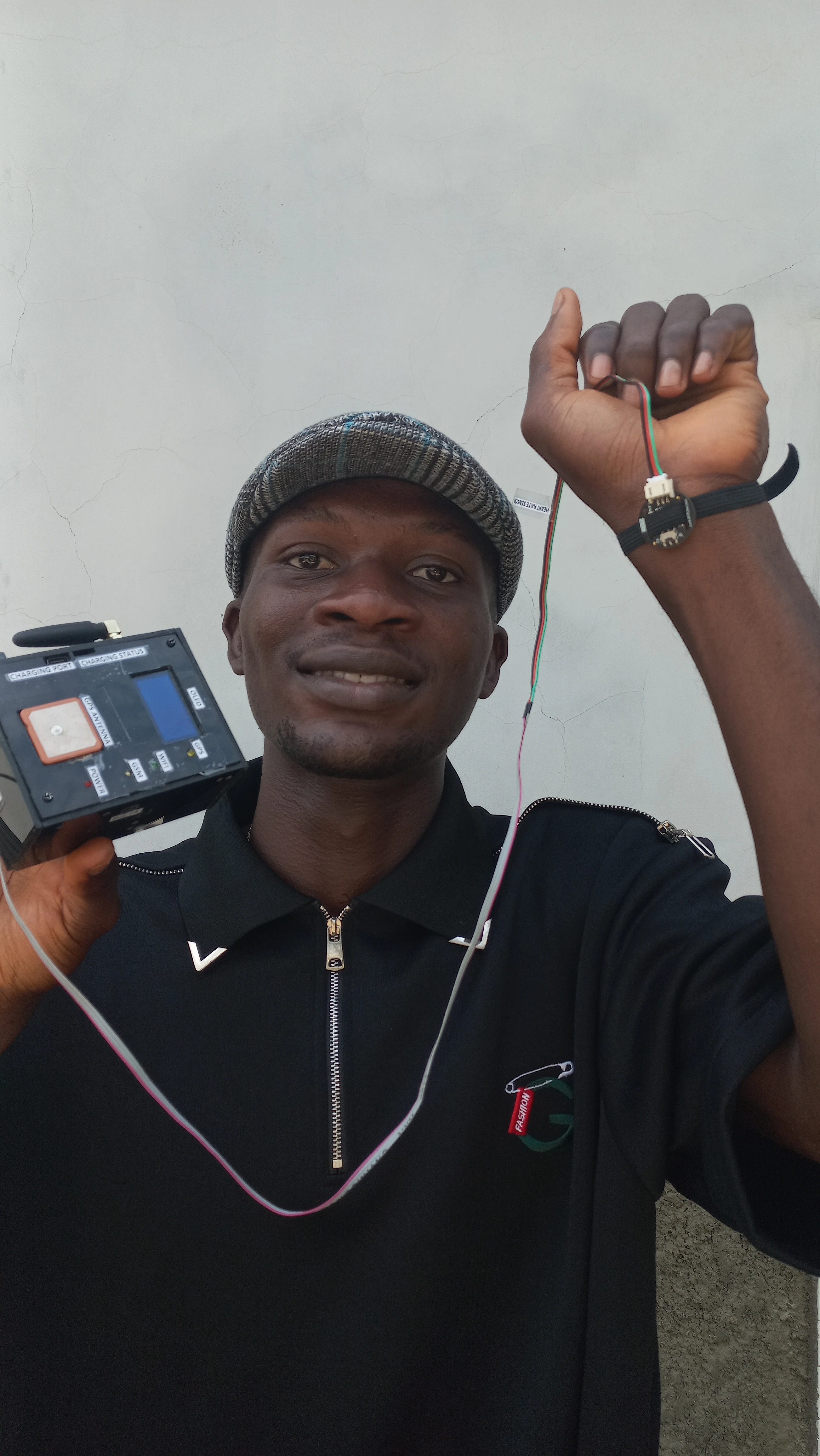 Developer holding PPG finger-clip sensor and device