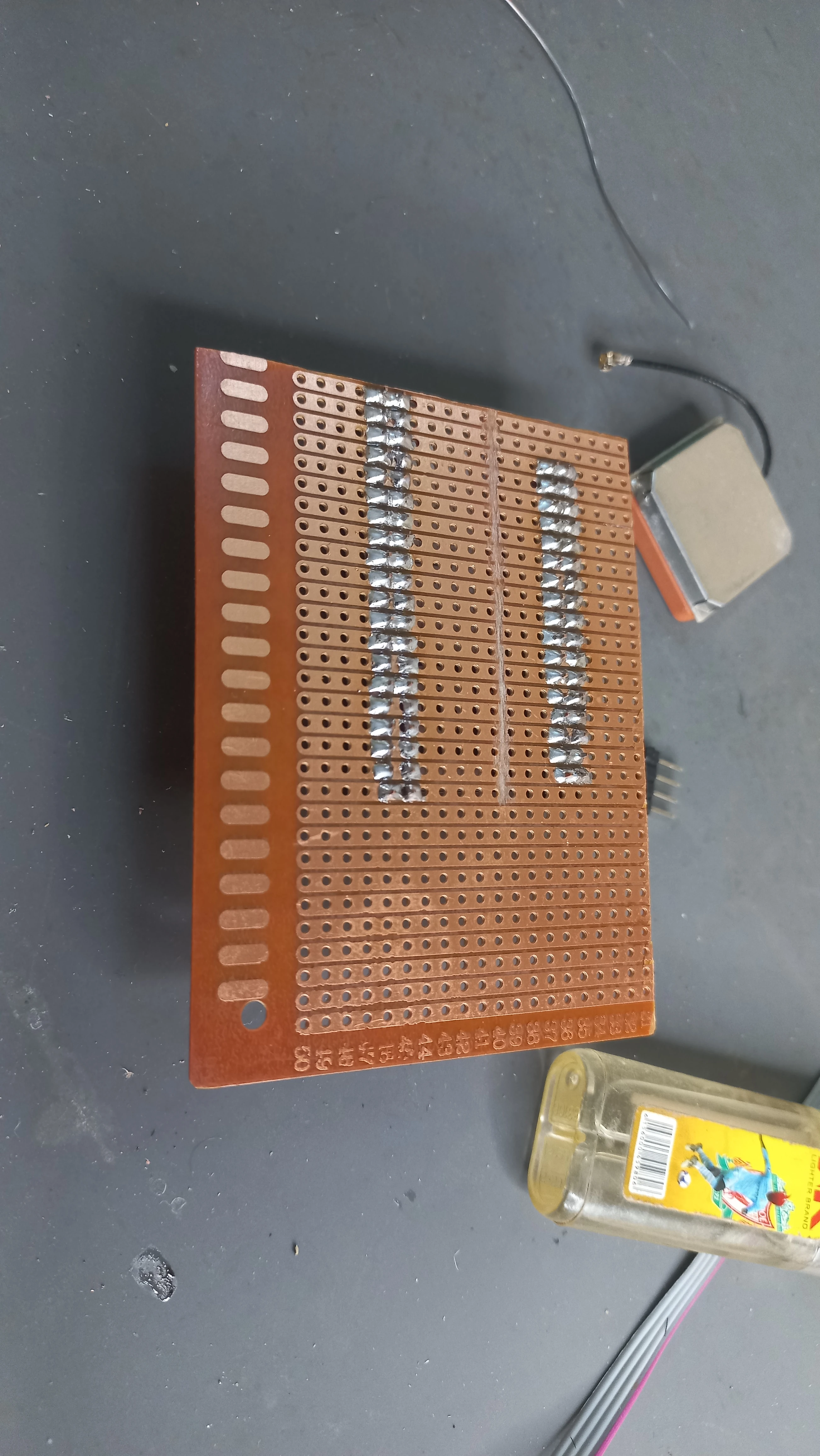 Perfboard progress with more headers
