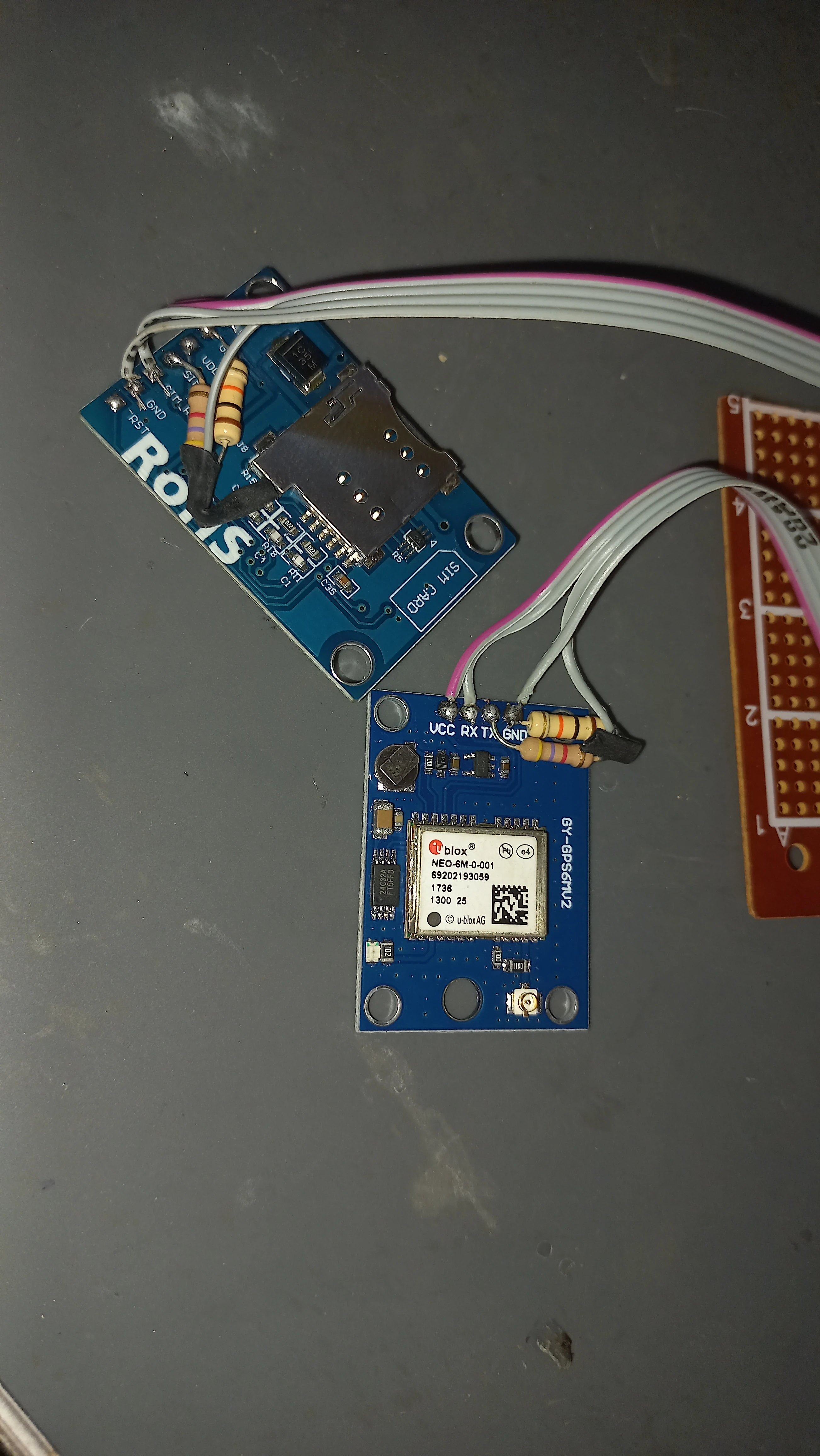 SIM800L and NEO-6M GPS side by side connected